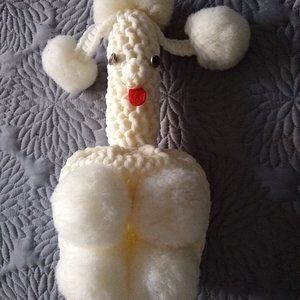 vintage 70s hand knit toilet paper roll cover NWOT